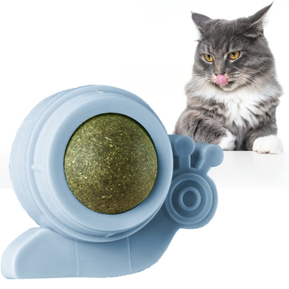 GENERICO - JUGUETE CATNIP CARACOL CELESTE CIELO