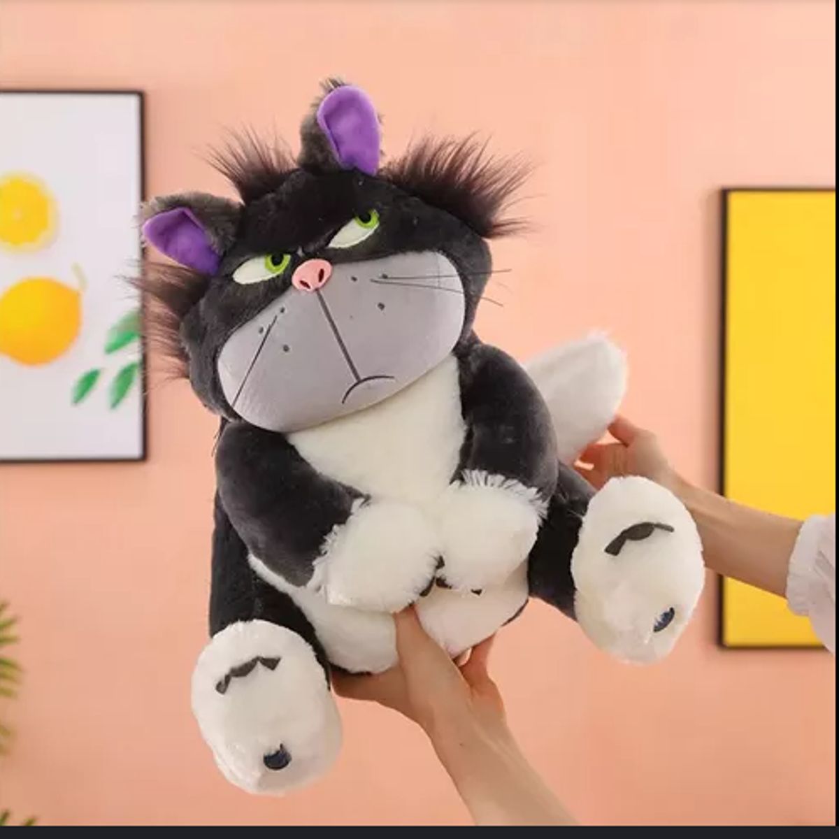 GENERICO - Peluche Gato Lucifer 40cm - Gato Kawaii Enfadado Cenicienta