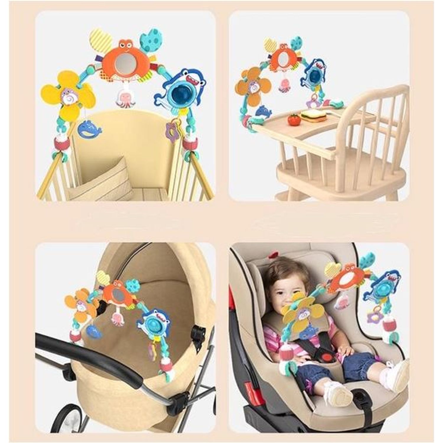 Arco Sonaja Para Coche Cuna Coche y Silla Comer de Bebés GENERICO