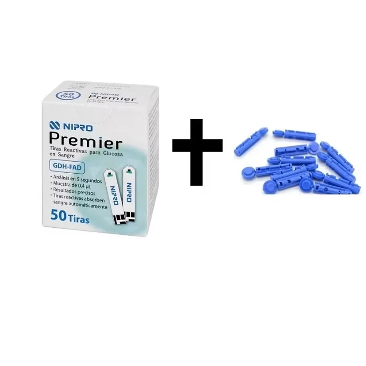 NIPRO - Tiras Reactivas NIPRO PREMIER CAJA X 50 UNIDADES MAS 100 LANCETAS