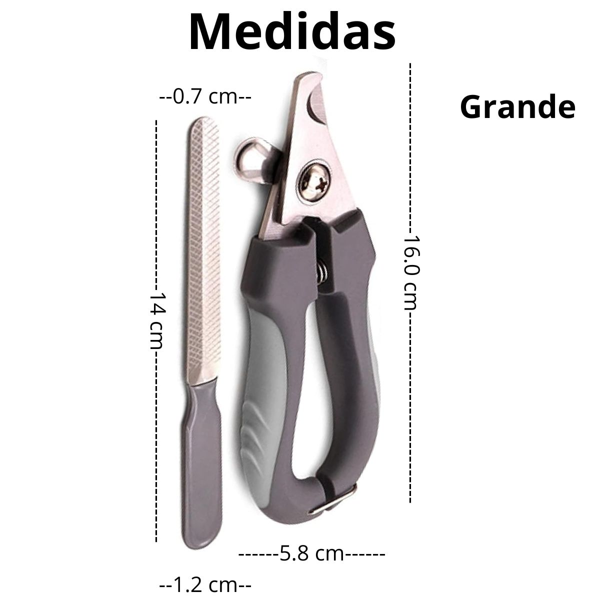 GENERICO - Cortauñas para Mascotas y Lima Plomo c-Seguro T-G