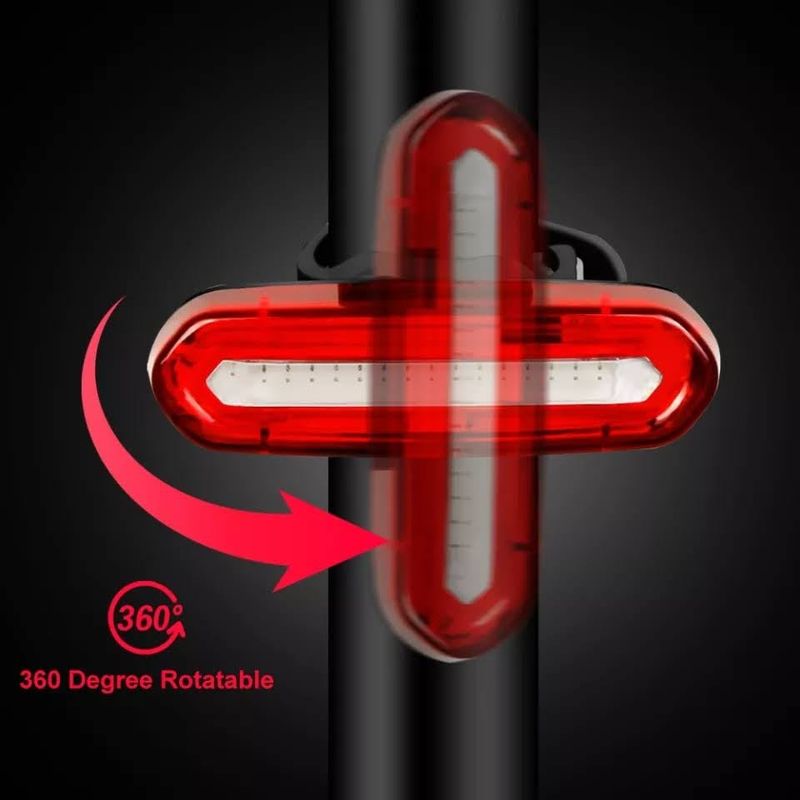 GENERICO - Luz trasera para bicicleta 120 Lumen Rojo/Azul