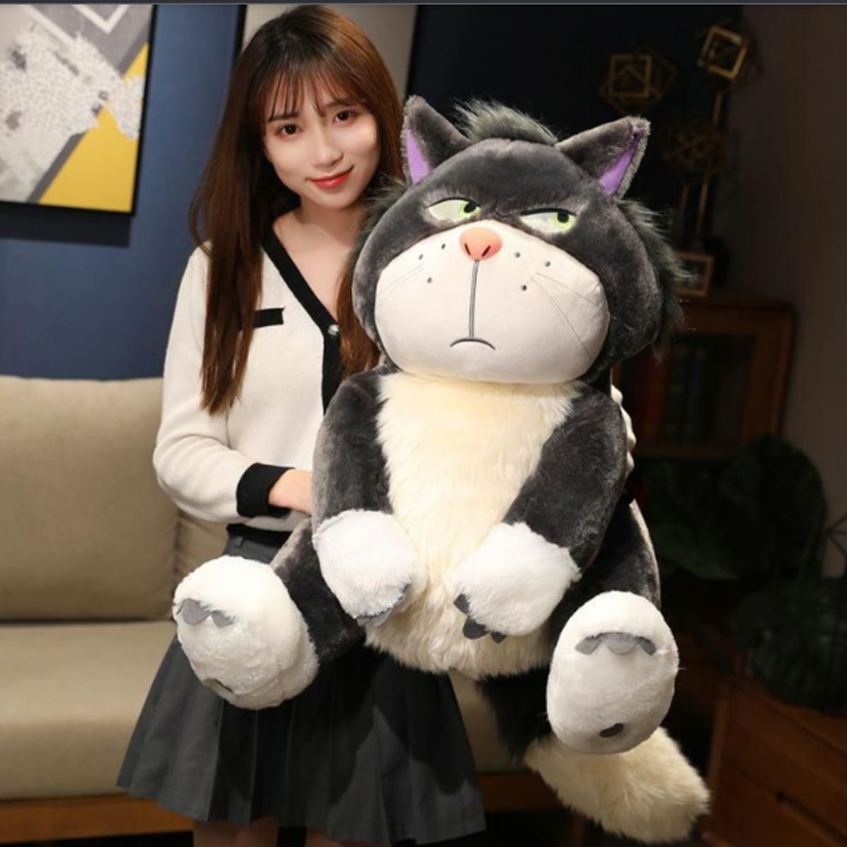 GENERICO - Peluche Gato Lucifer 80cm - Gato Enfadado Cenicienta