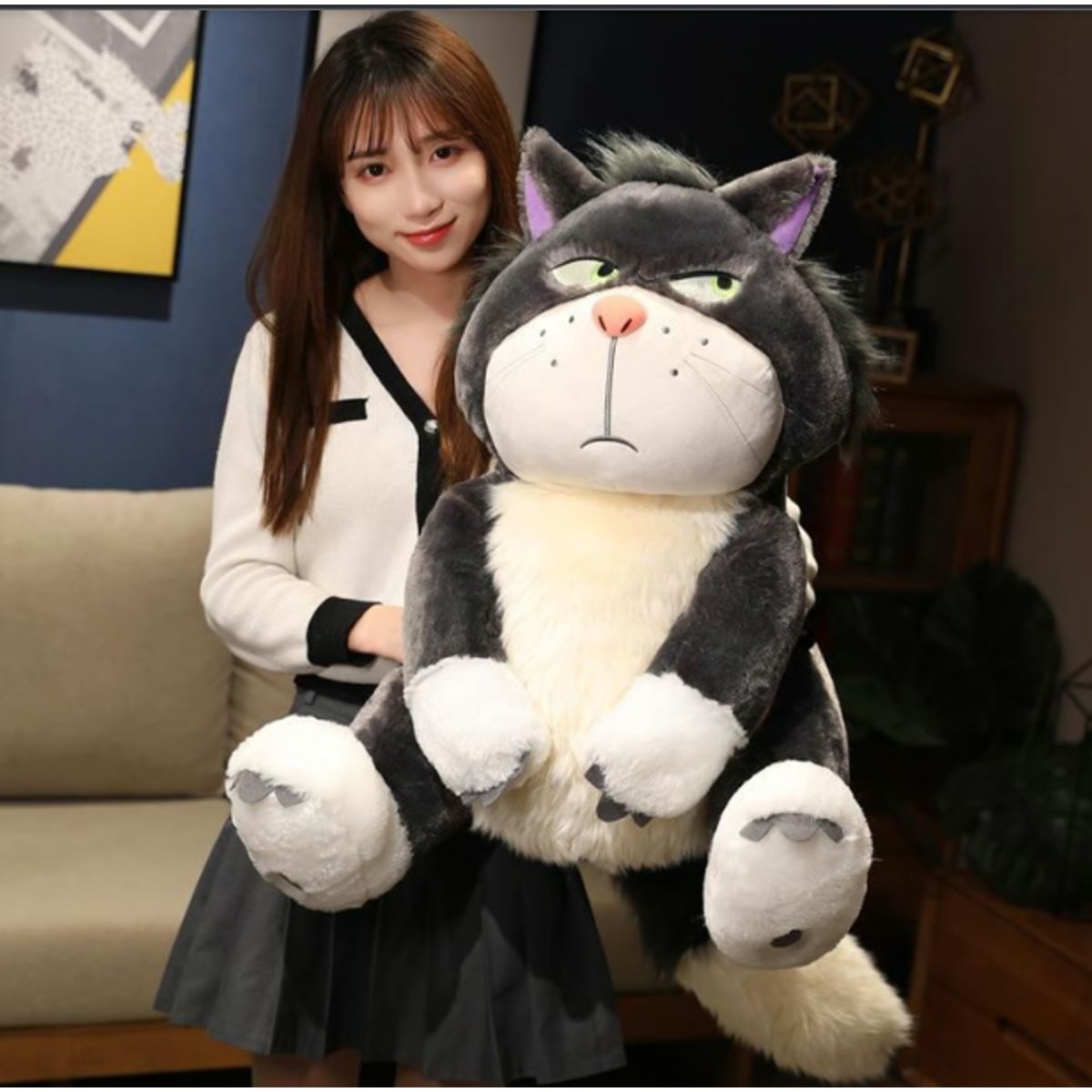 GENERICO - Peluche Gato Lucifer 80cm - Gato Enfadado Cenicienta