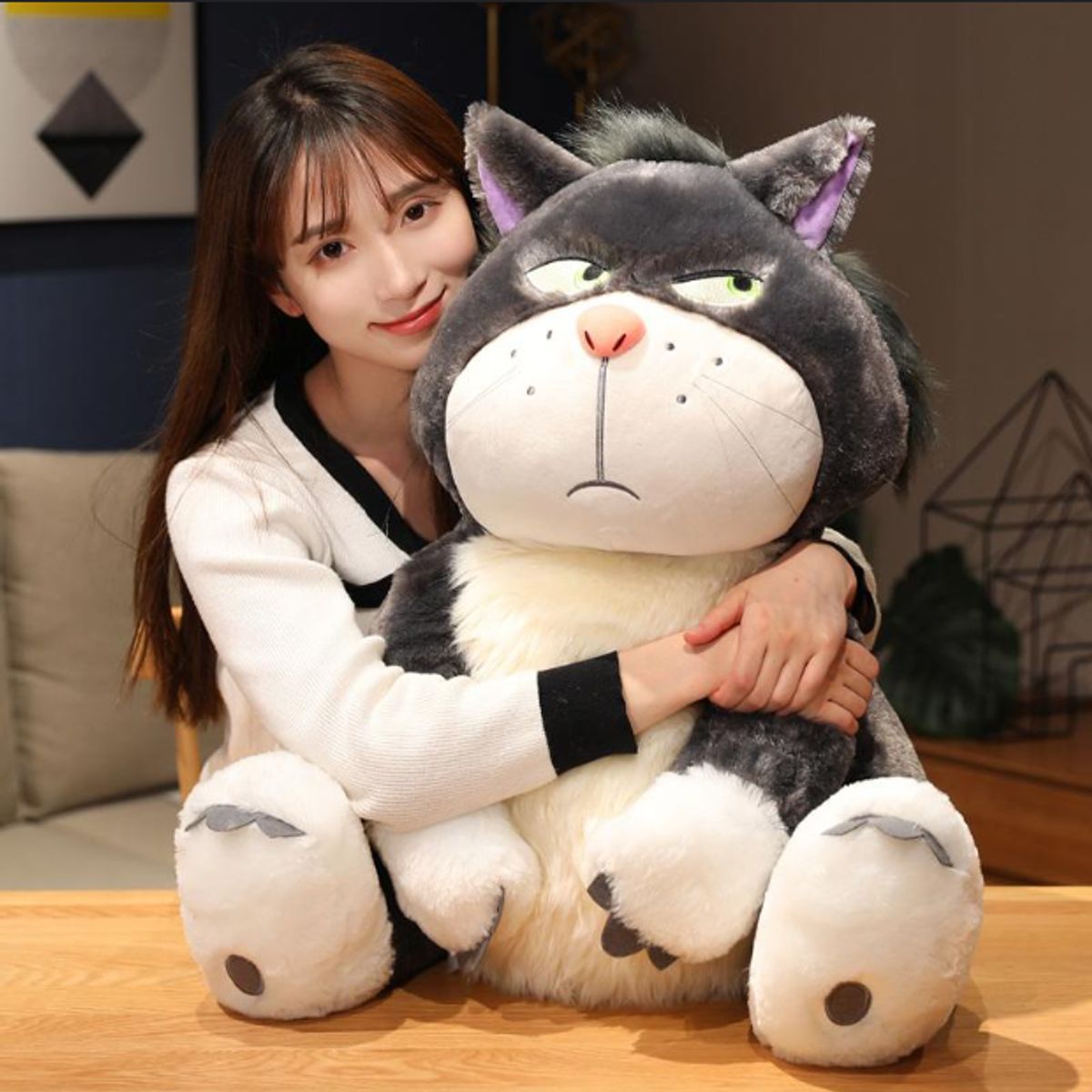 GENERICO - Peluche Gato Lucifer 80cm - Gato Enfadado Cenicienta