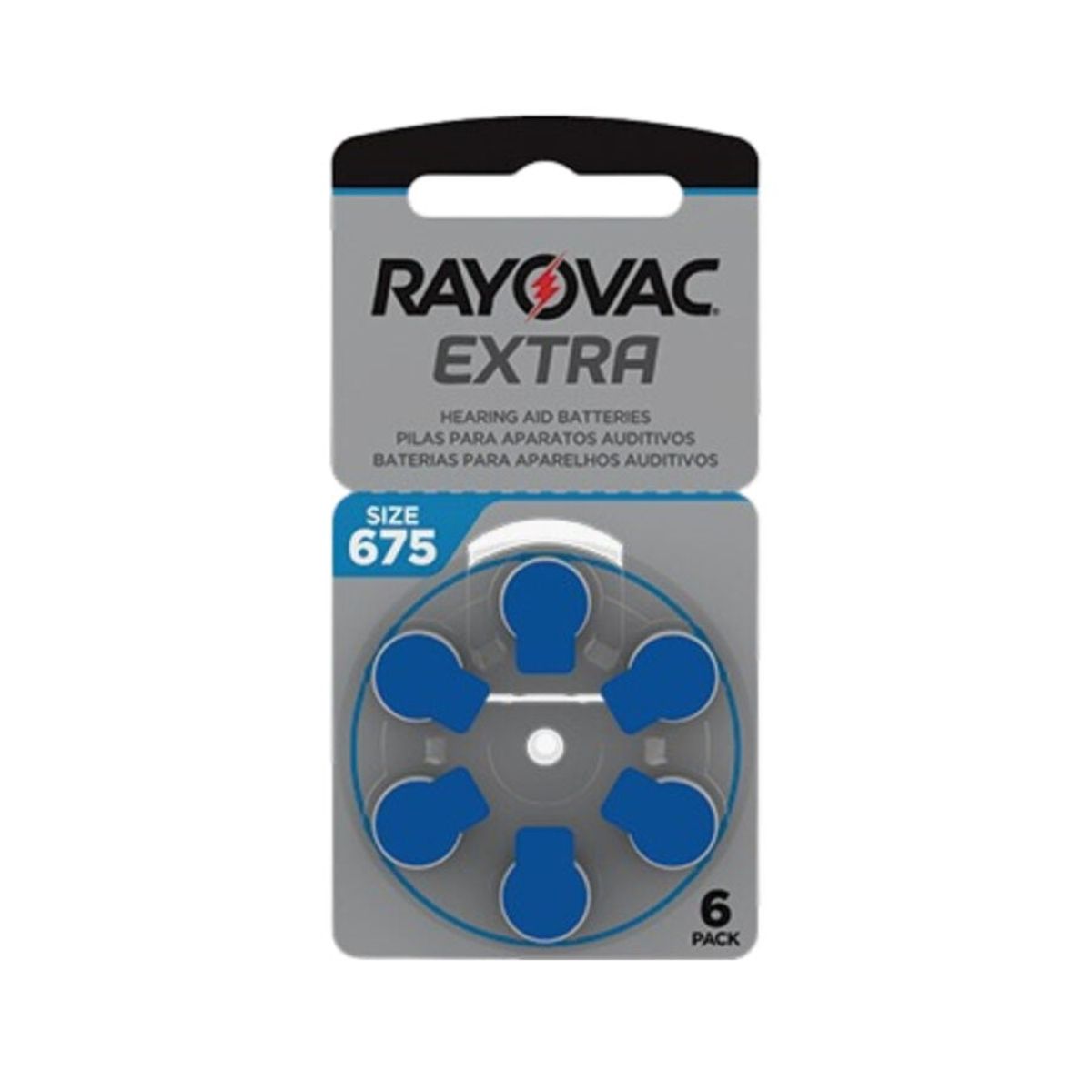 RAYOVAK - PILAS RAYOVAC EXTRA 675 PARA AUDIFONOS MEDICADOS x 6 PILAS