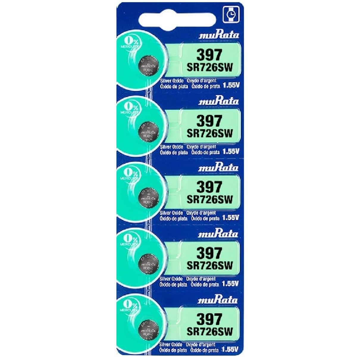 GENERICO - PILAS Boton 397 SR616SW Alcalina MURATA X 5 UNIDADES