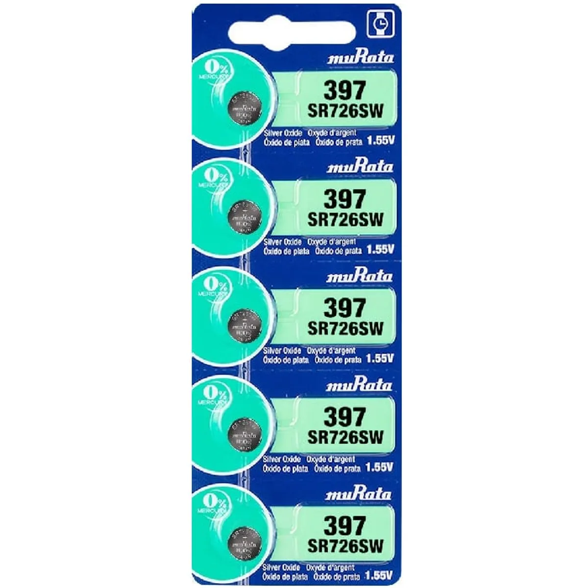 GENERICO - PILAS Boton 397 SR616SW Alcalina MURATA X 5 UNIDADES