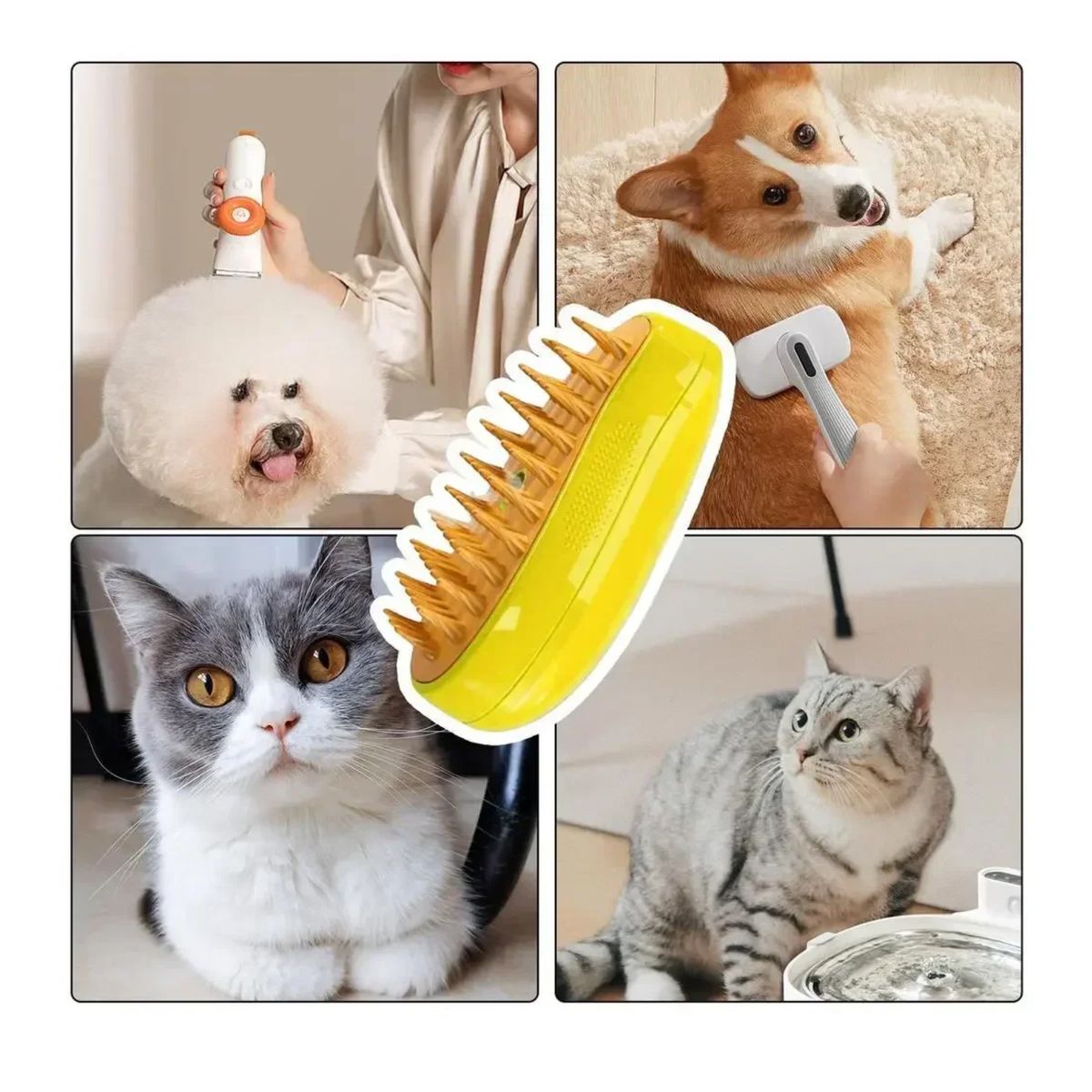 GENERICO - Cepillo a Vapor Quita Pelusa Para Mascotas
