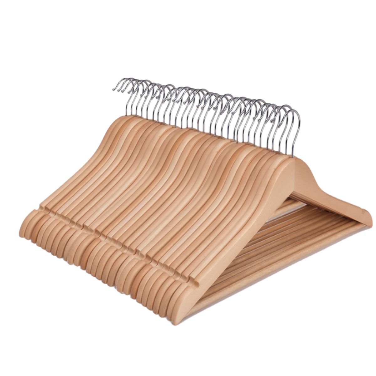 GENERICO - Ganchos Colgadores Para Ropa de madera - 36 unidades