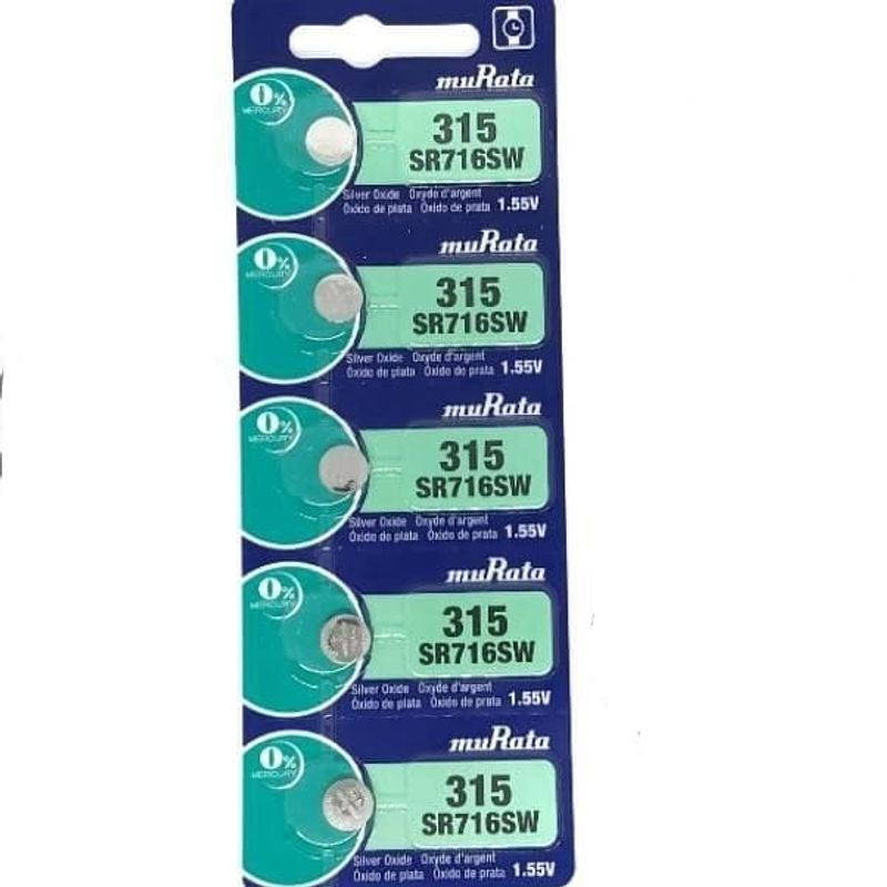 GENERICO - PILAS Boton 315 SR716SW Alcalina MURATA X 5 UNIDADES