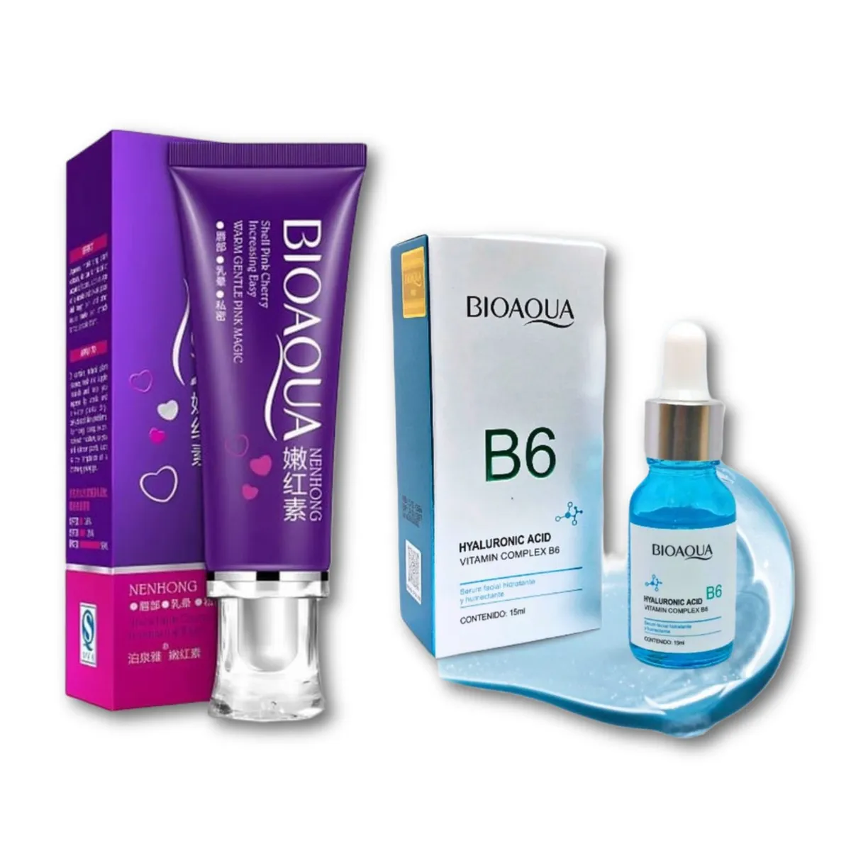 BIOAQUA - Serum Complejo B6 de Ácido Hialurónico + Crema Blanqueadora