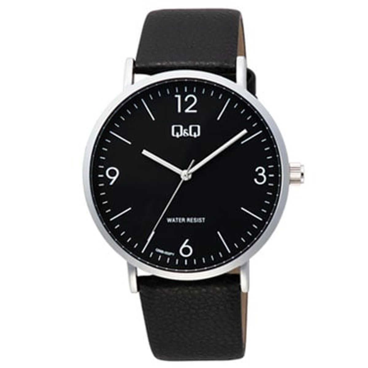 Q&Q - RELOJ HOMBRE MARCA QQ NEGRO ELEGANTE CUERO