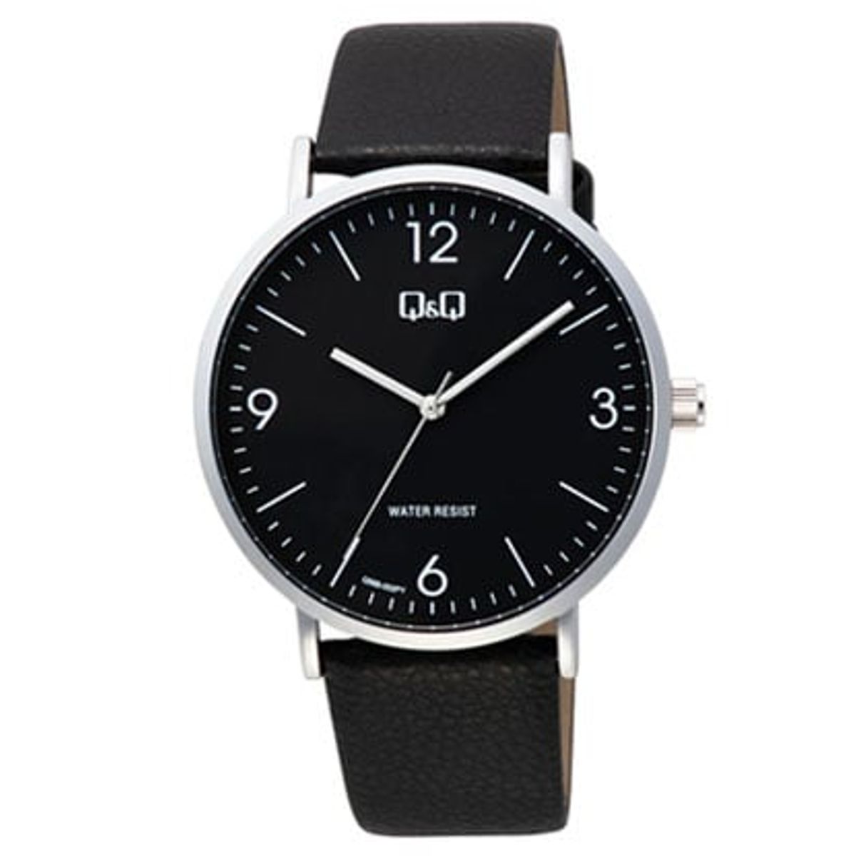 Q&Q - RELOJ HOMBRE MARCA QQ NEGRO ELEGANTE CUERO