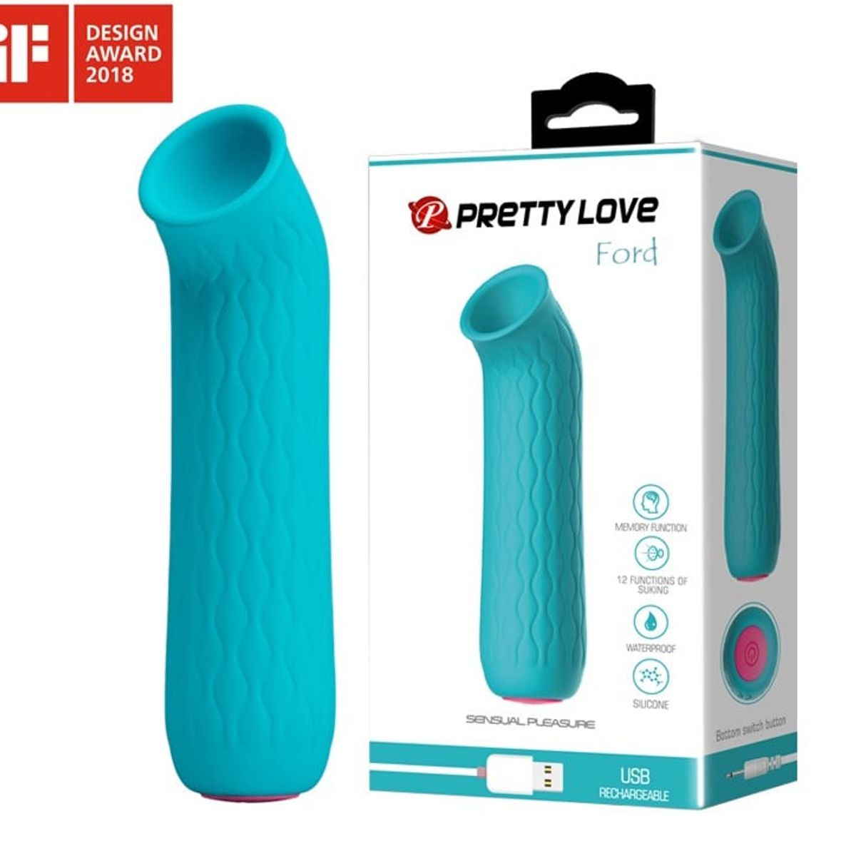 PRETTY LOVE - SUCCIONADOR DE CLITORIS - FORD TURQUOISE