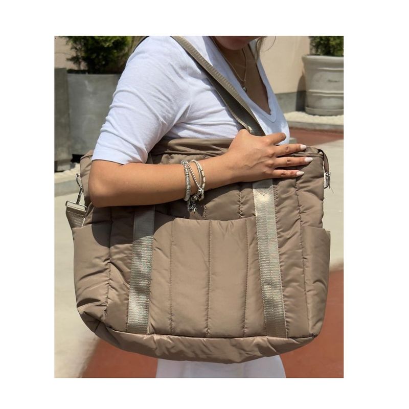 MORITA BAG STORE - BOLSO PUFFER PORTALAPTOP MUJER TAUPE