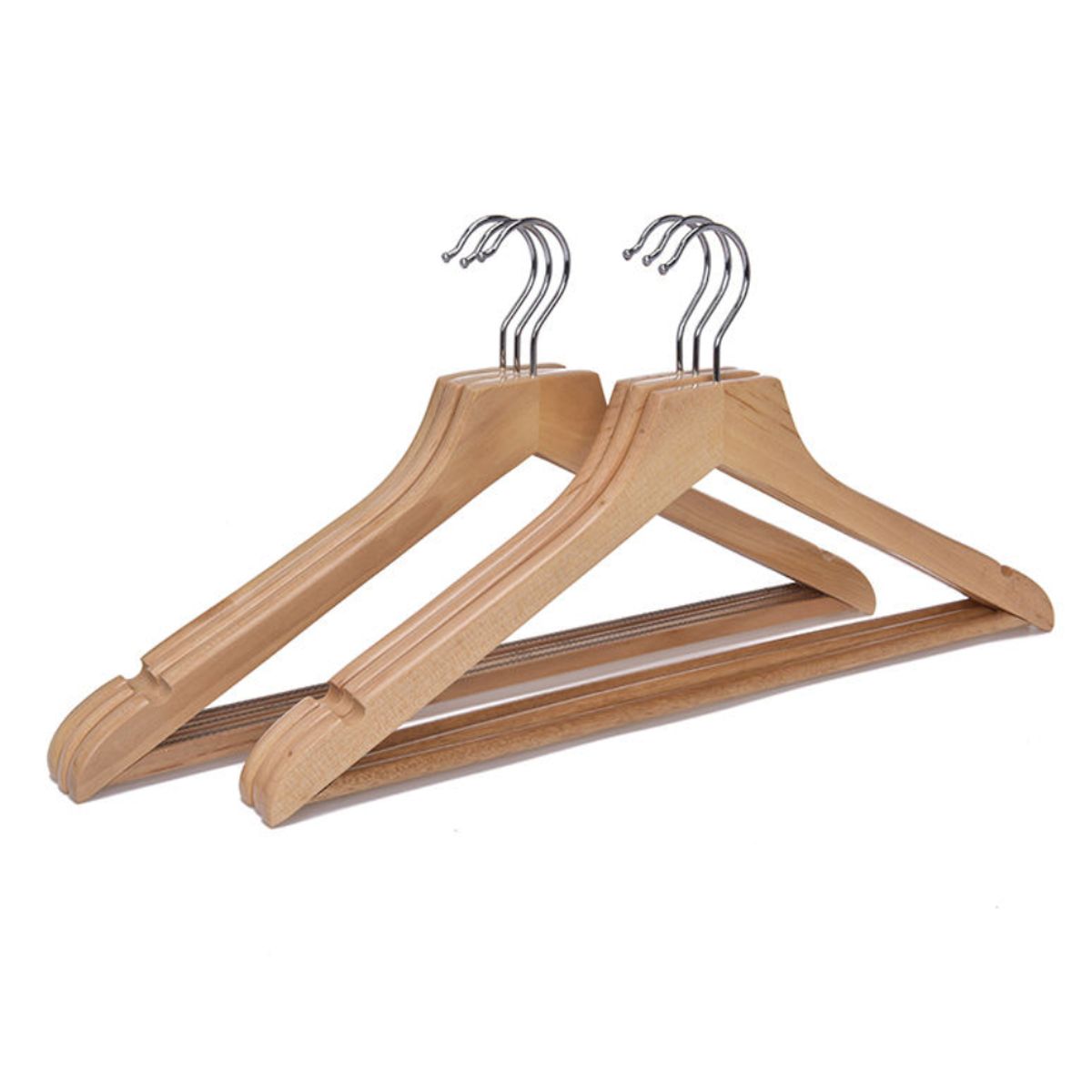 GENERICO - 6 ganchos colgadores perchas de madera de ropa - 44 x 22 cm