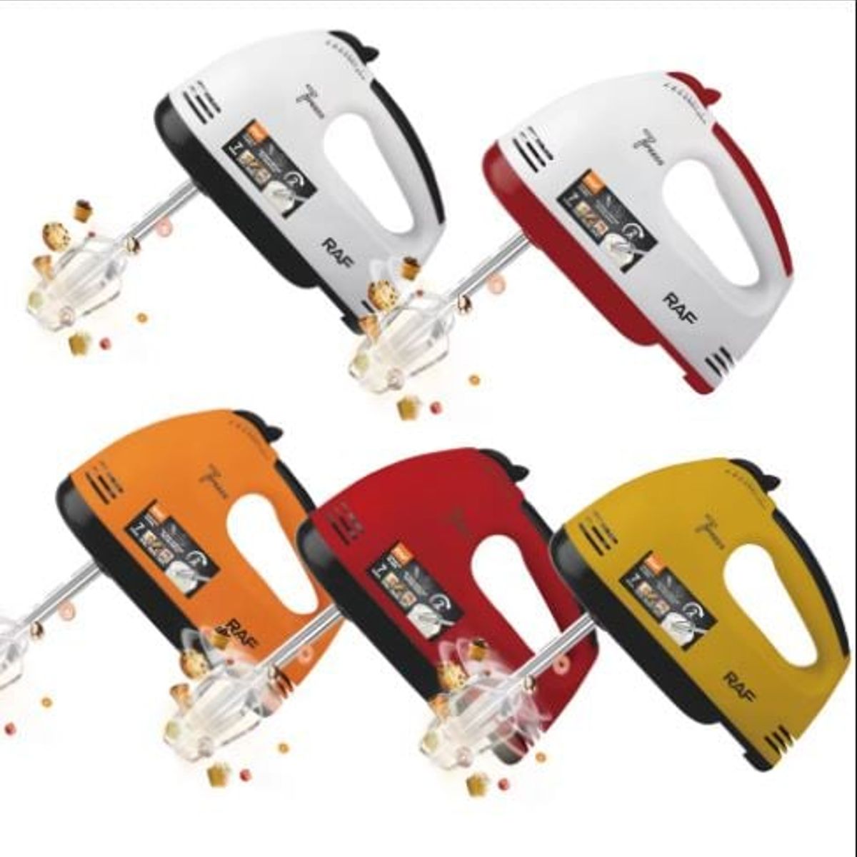 GENERICO - Batidor de huevos eléctrico para masa de pasteles -Blanco