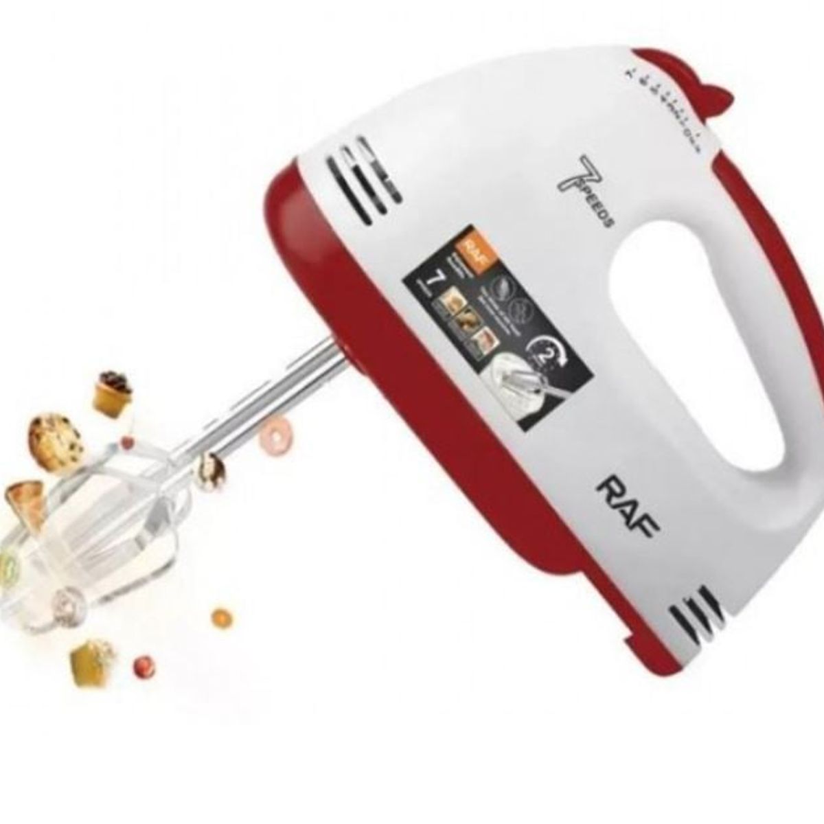 GENERICO - Batidor de huevos eléctrico para masa de pasteles -Blanco