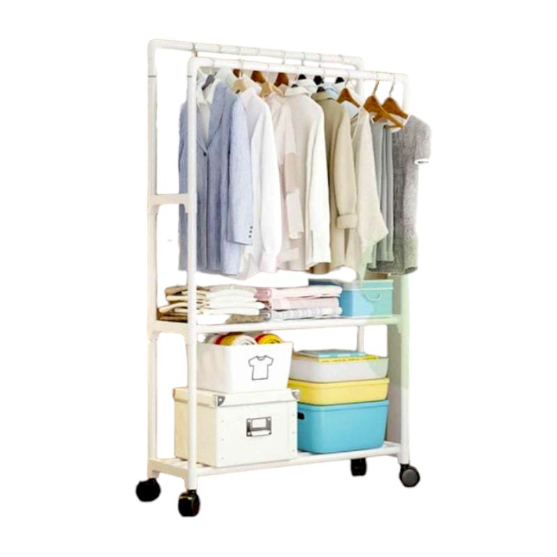 GENERICO - Perchero Organizador - Estante 2 pisos color blanco