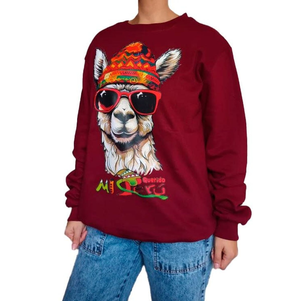 GENERICO - Polera Mujer Diseño Llama - Nathalie Love It  - Guinda