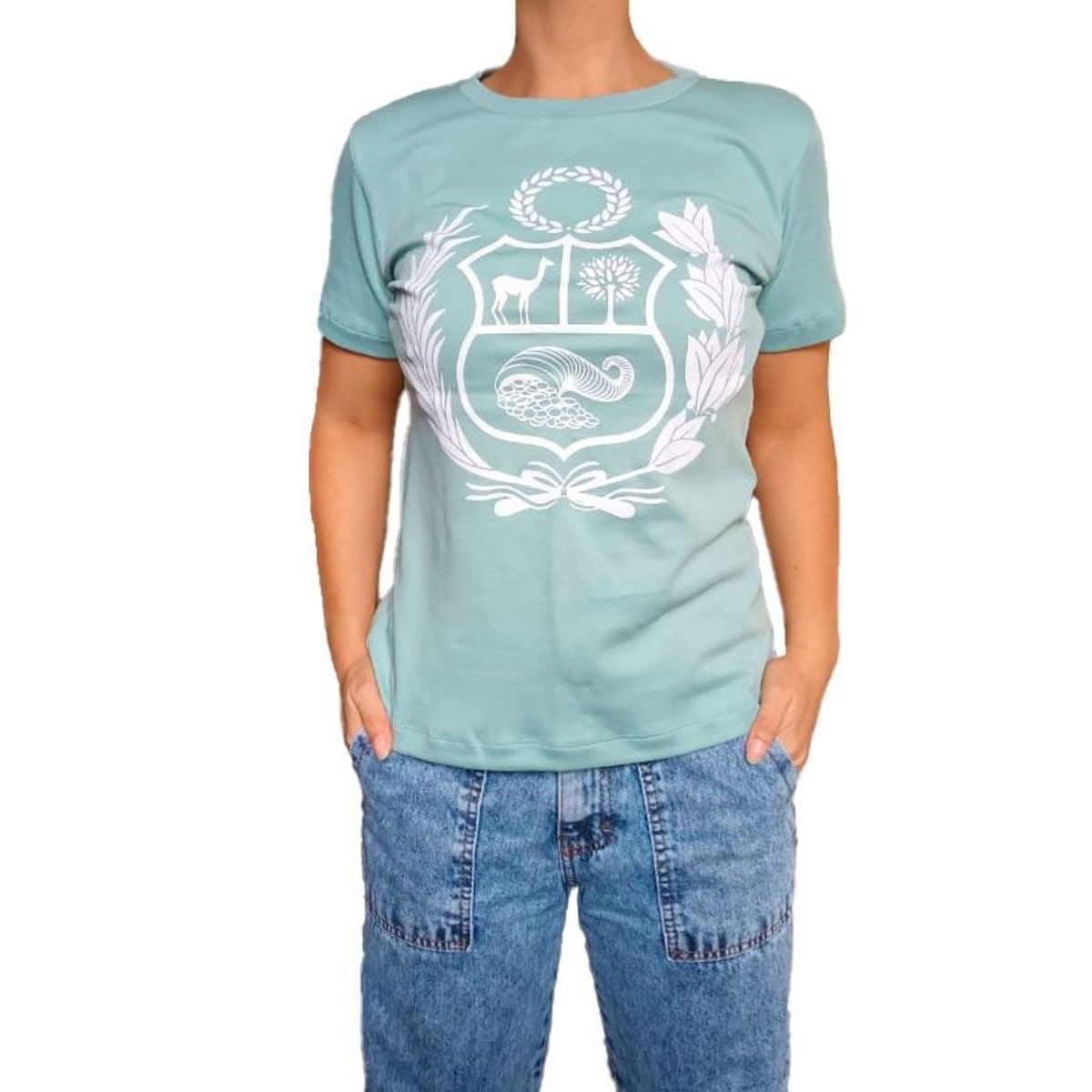 GENERICO - Polo mujer Escudo Nacional colores - Nathalie Love It - Verde Cemento