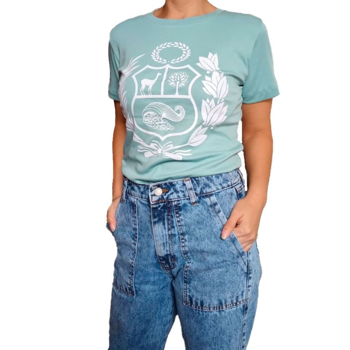 GENERICO - Polo mujer Escudo Nacional colores - Nathalie Love It - Verde Cemento