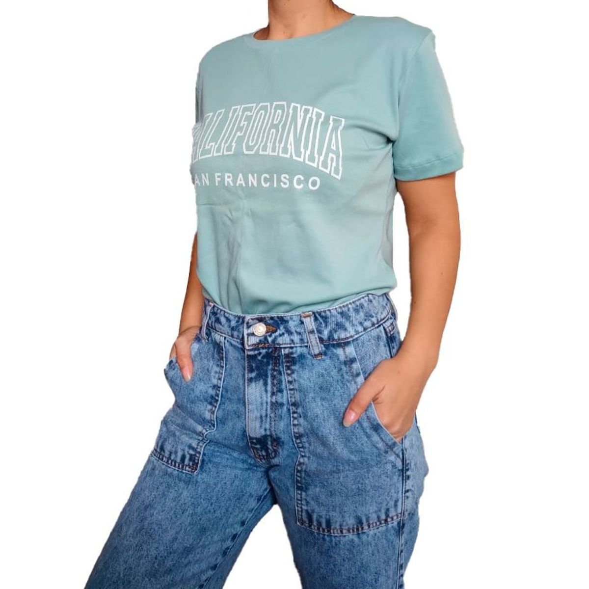 GENERICO - Polo mujer California - Nathalie Love It - Verde Cemento