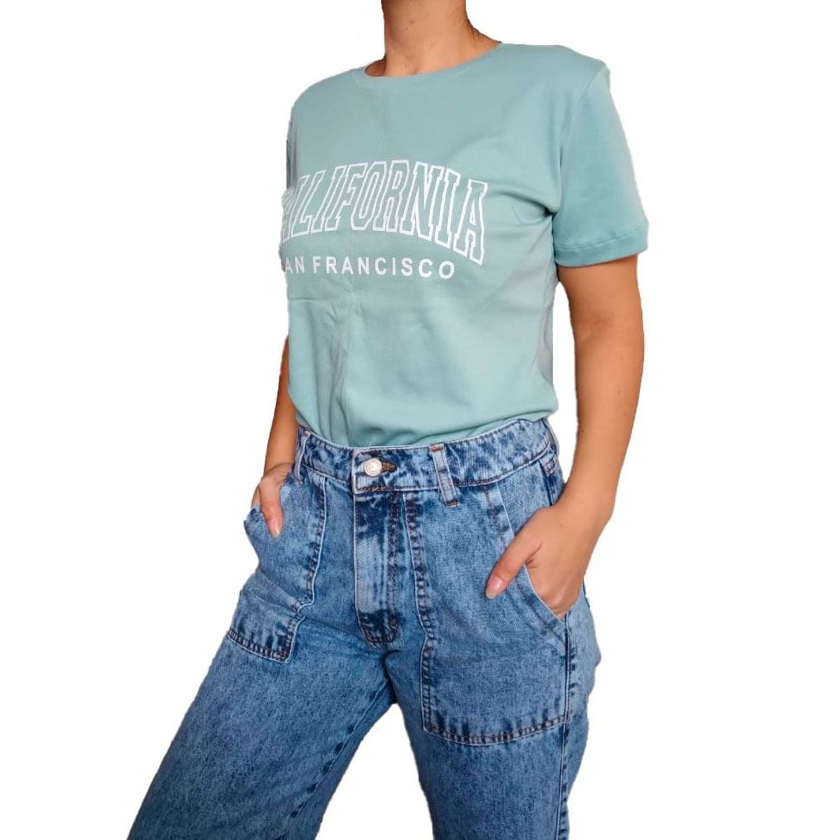 GENERICO - Polo mujer California - Nathalie Love It - Verde Cemento