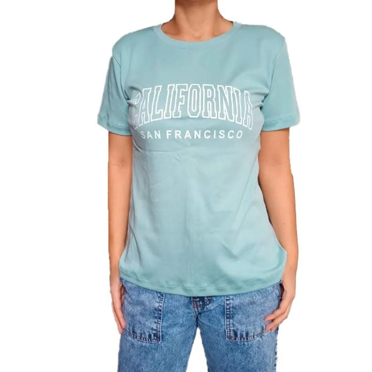 GENERICO - Polo mujer California - Nathalie Love It - Verde Cemento