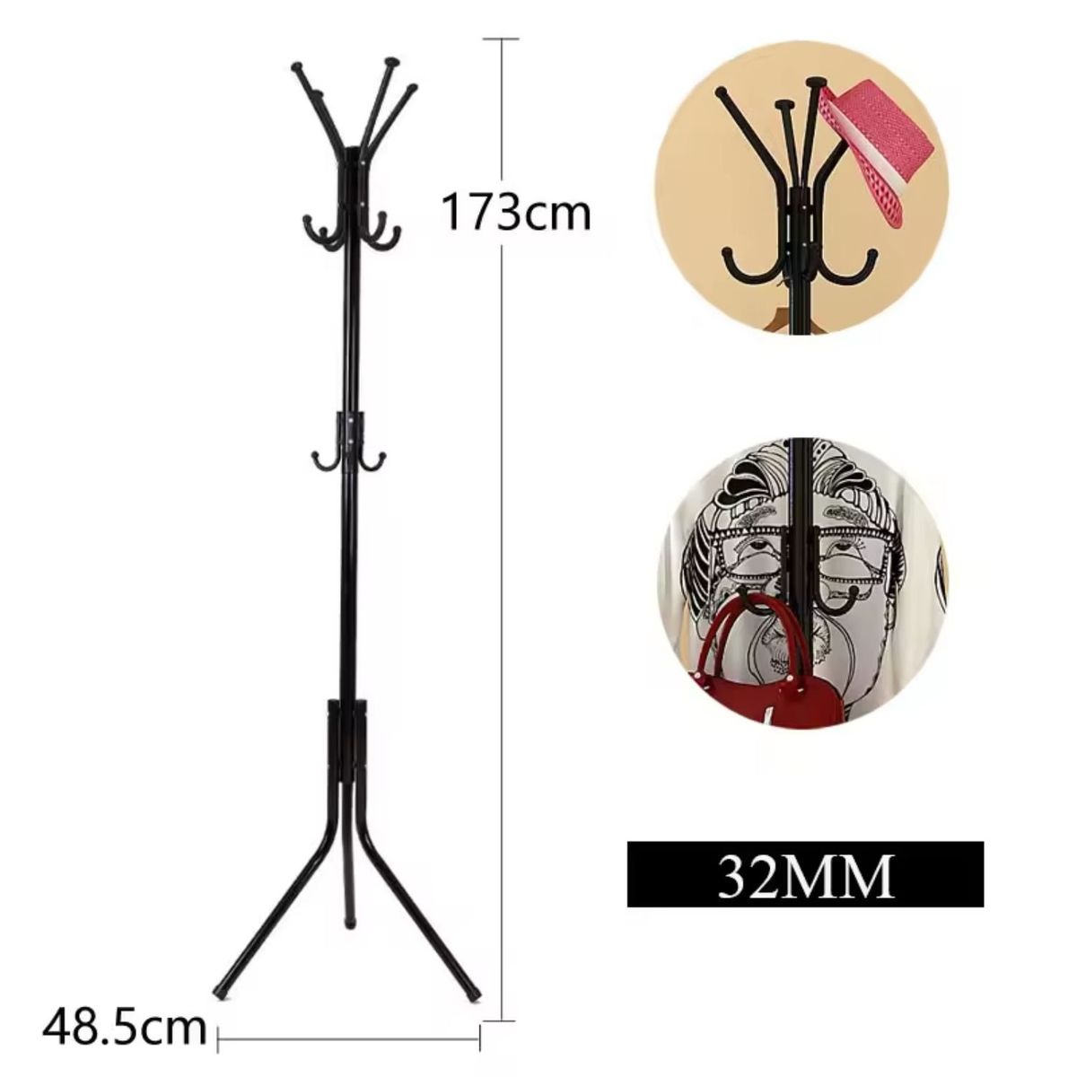 GENERICO - Perchero de Metal Negro