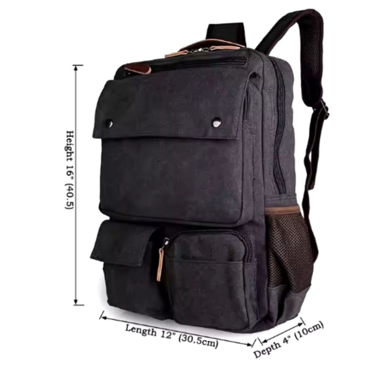 GENERICO - Mochila de lona gruesa color varios compartimientos