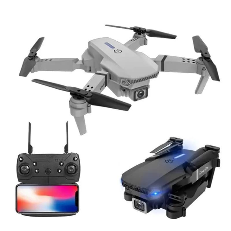 DRONE E88 PRO Plegable con Cámaras HD 4K Control Remoto y Manual