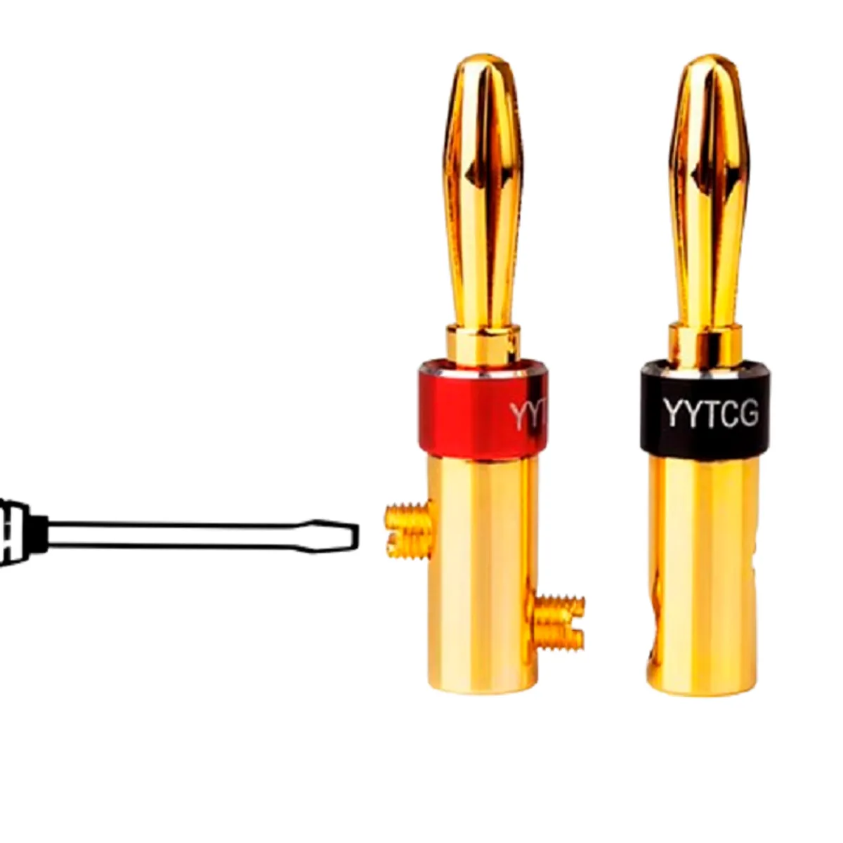 GENERICO - Conector Audio Banana 4 Piezas Original Enchufe