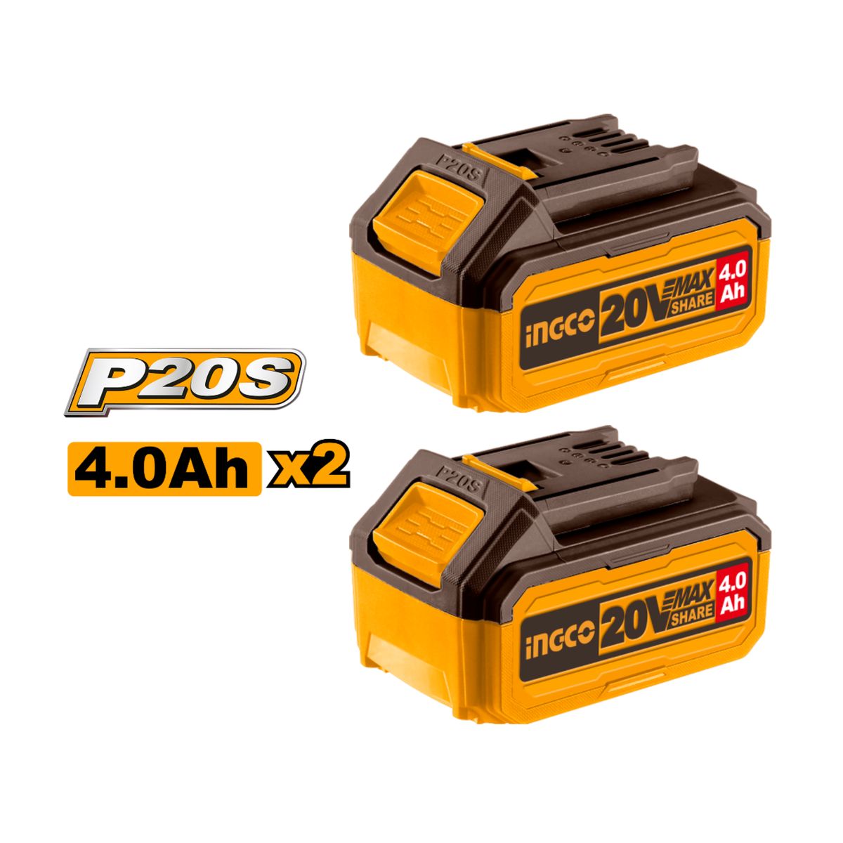 INGCO TOOLS - Combo de 2 baterias de litio de 4ah Industrial Ingco