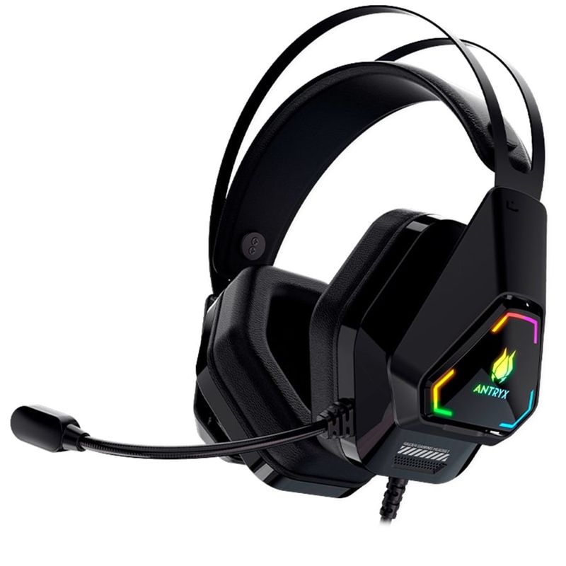 ANTRYX - Audifono Gamer Antryx Raider Plus Negro 7.1 VIRTUAL SURROUND RGB
