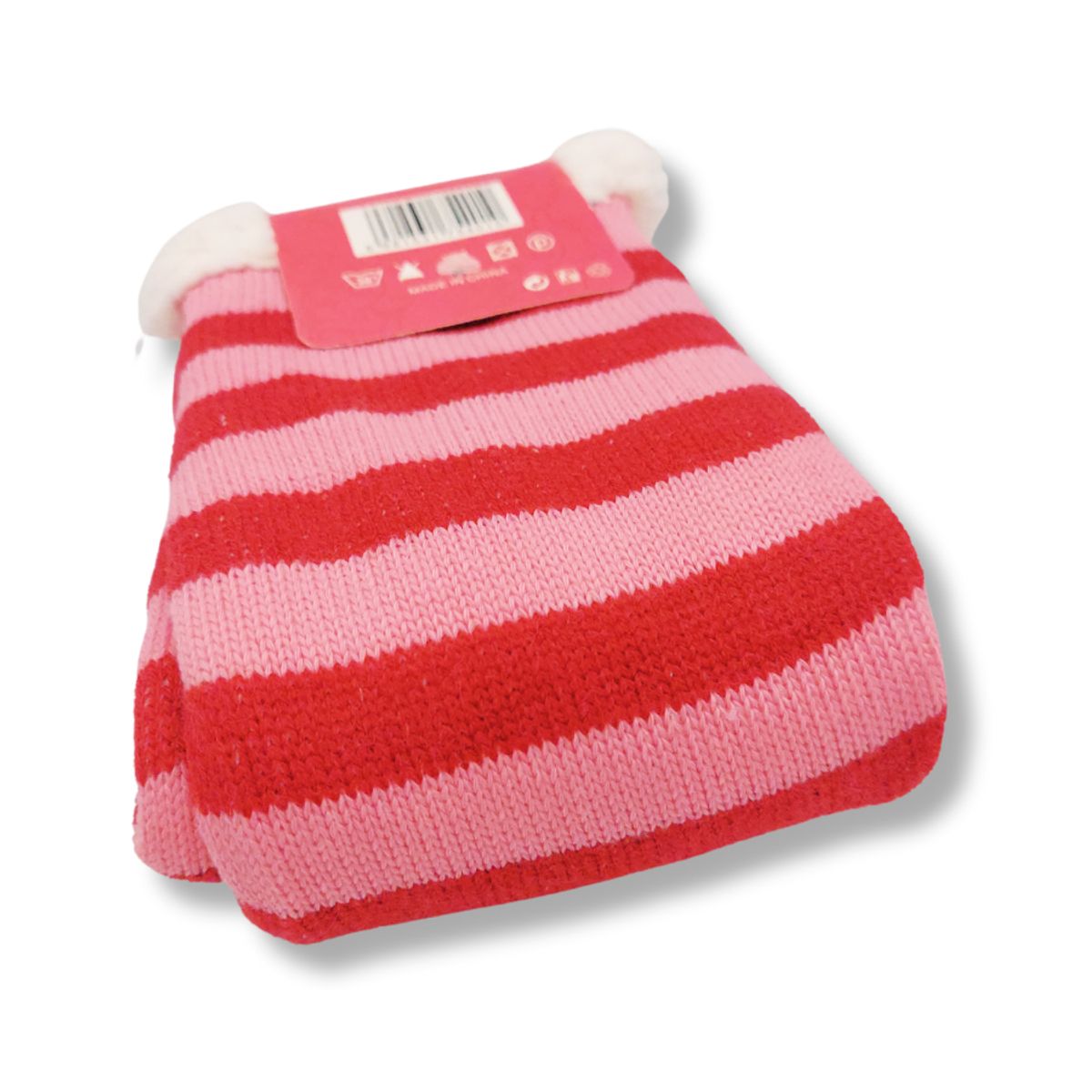 GENERICO - Media con Peluche interno Diseño de Tigre color Rosa