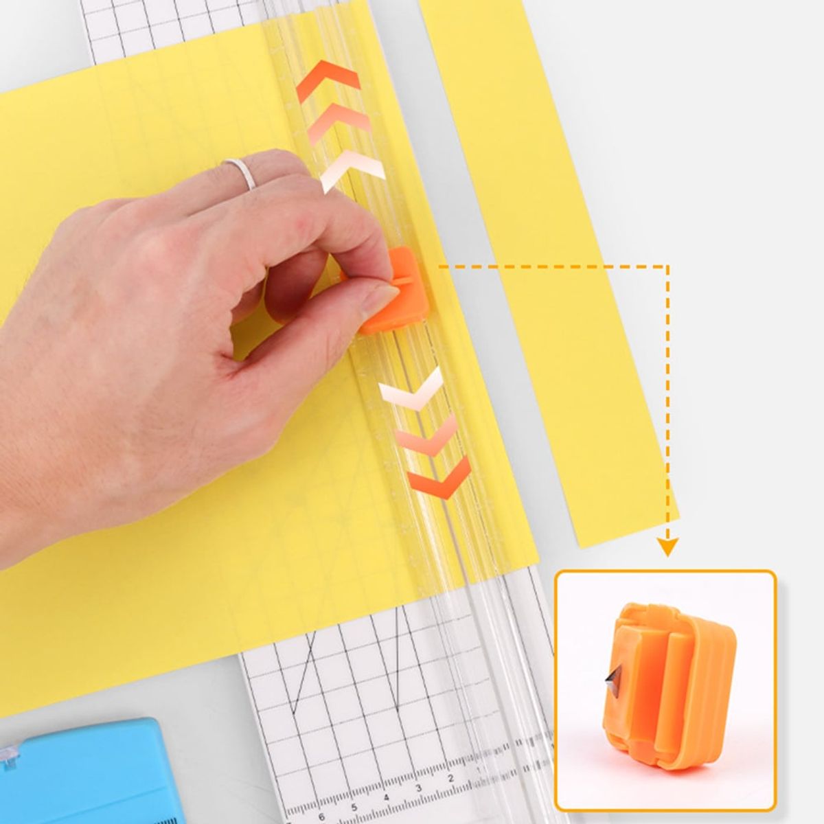 GENERICO - Guillotina Bidireccional Cortador Papel A4 Repuesto Blanco