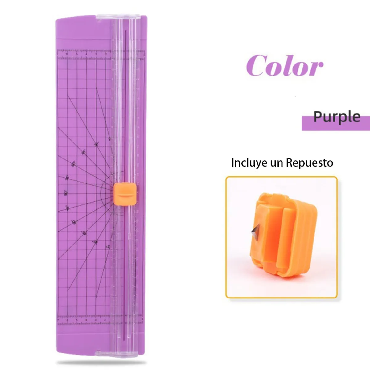 GENERICO - Guillotina Bidireccional Cortador Papel A4 Repuesto Morado