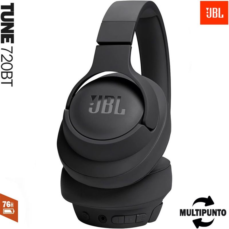 JBL - JBL TUNE 720 BT  Audifonos Bluetooth Wireless Pure Bass Negro