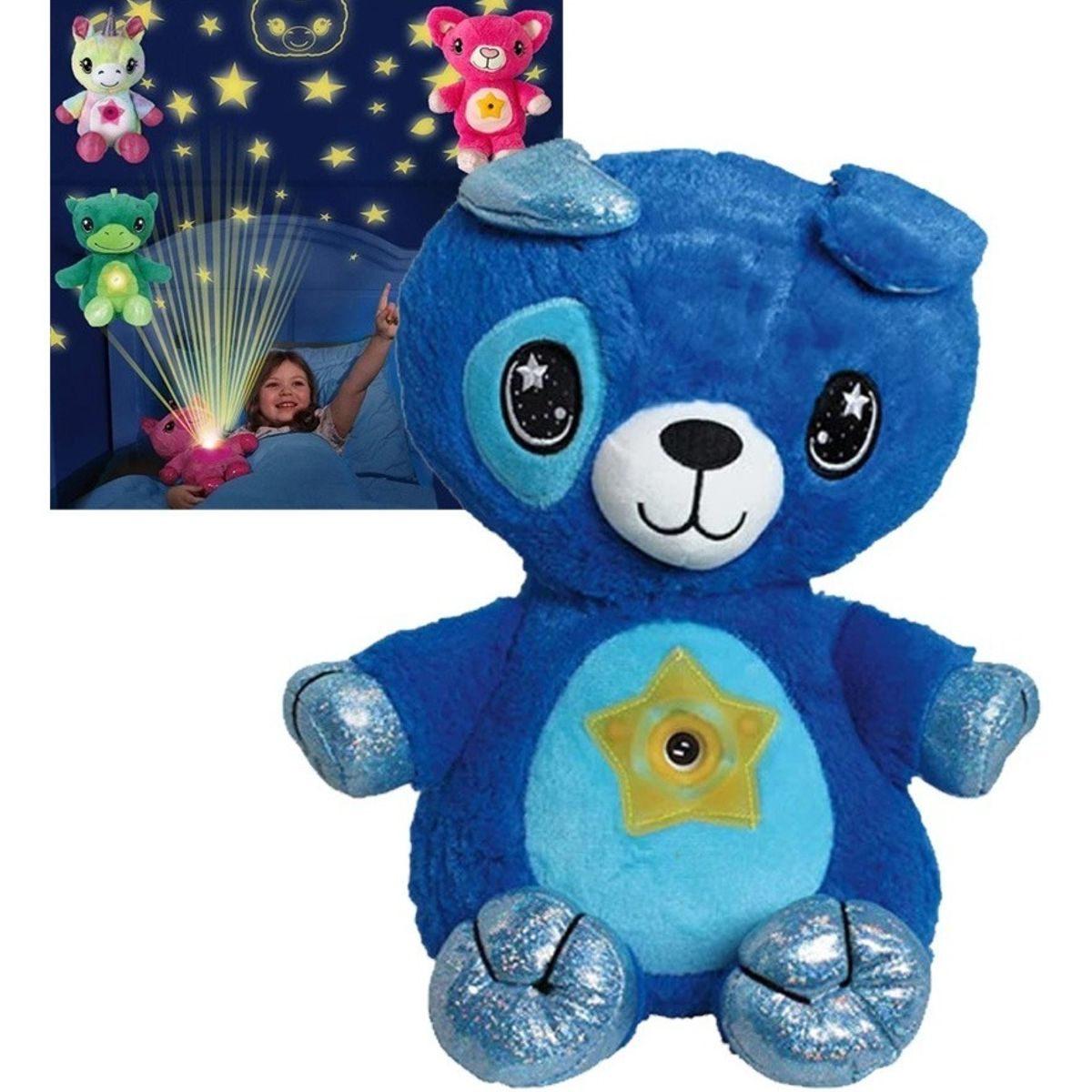 GENERICO - Peluche Osito Lampara Proyector Luz Celeste