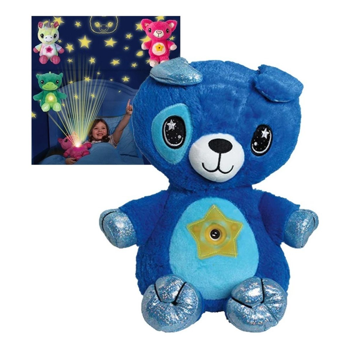 GENERICO - Peluche Osito Lampara Proyector Luz Celeste
