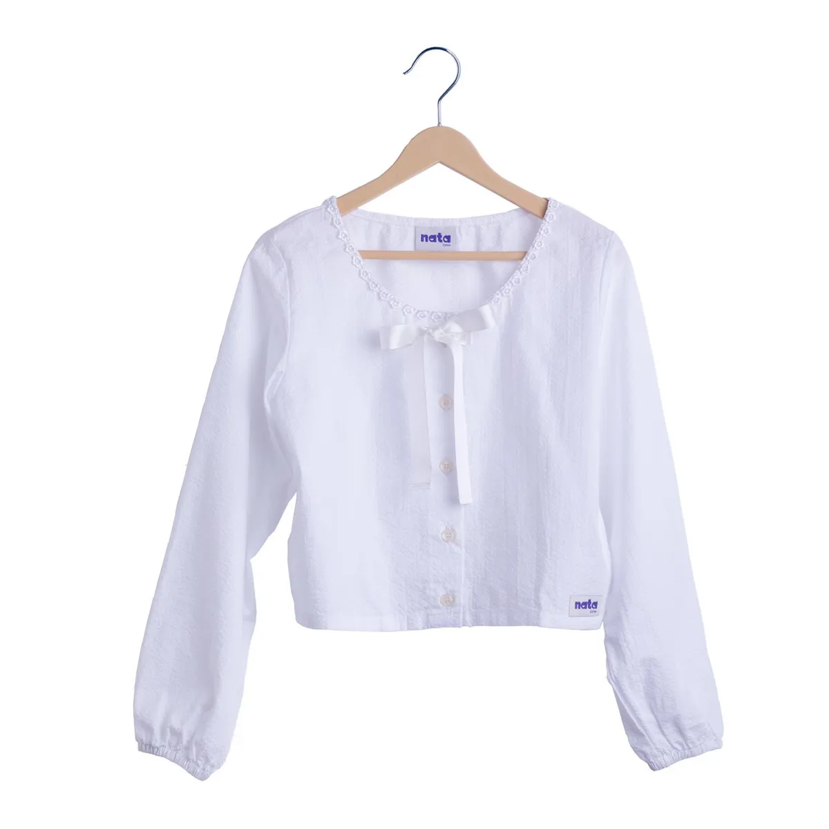 NATA COTON - BLUSA COQUETTE BLANCO