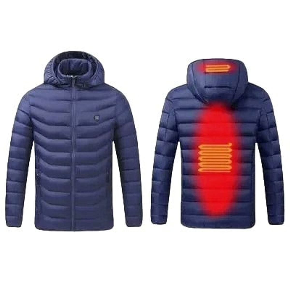 GENERICO - Casaca Calentadora Térmica Impermeable Hombre Azul Capucha Genieka