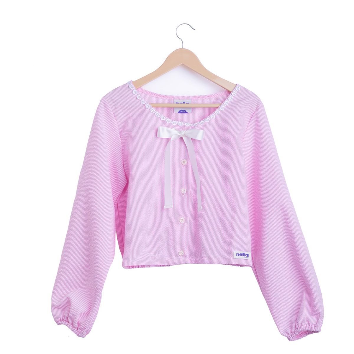 NATA COTON - BLUSA COQUETTE ROSADO