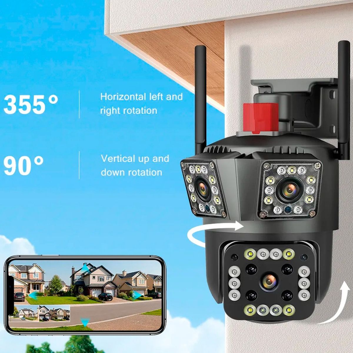 OEM - Camara IPC SY8 Domo Triple Lente Alarma Wifi Detencion Movimiento