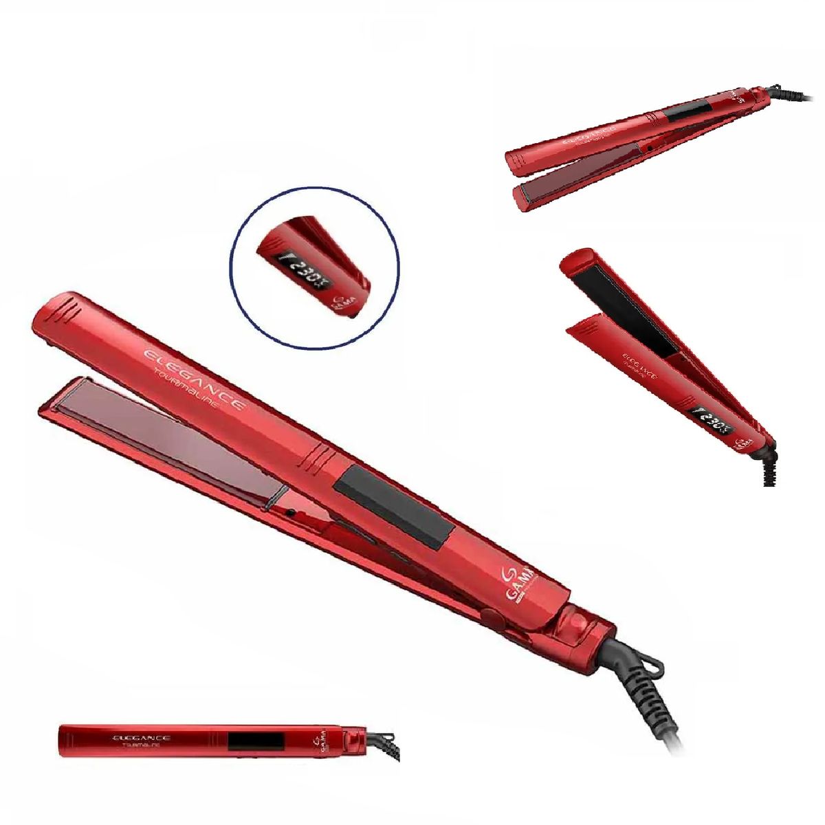 GAMA - Plancha Alisadora De Cabello Pla Gama Elegance-Rojo