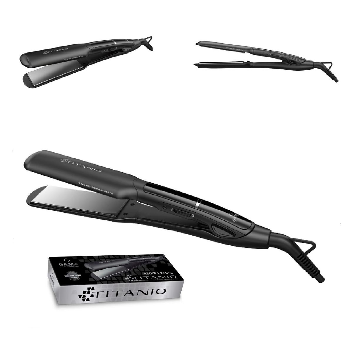 GAMA - Alisadora De Cabello X-WIDE Digital Gama -Negro