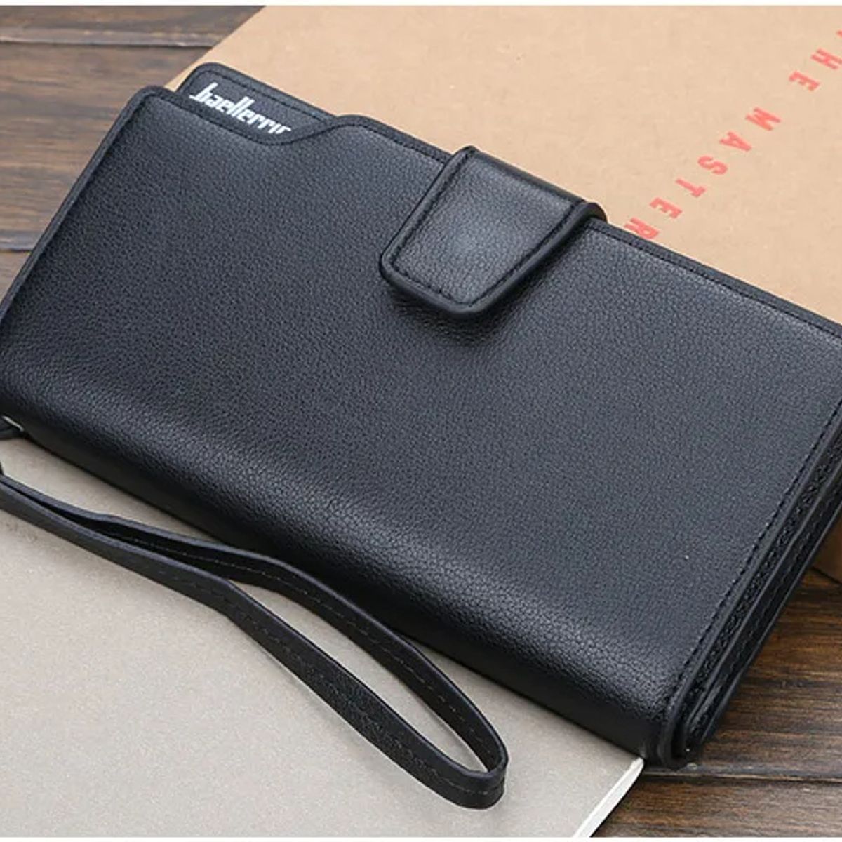 GENERICO - Billetera Baellerry Grande Negro Unisex CueroPU Cartera Regalo Genieka