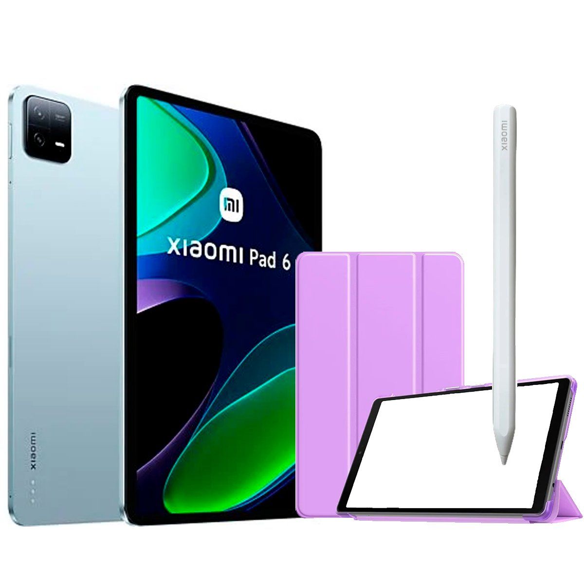 XIAOMI - Xiaomi Pad 6 8GB+256GB Mist Blue + Lápiz Smart + Funda Imantada Lila